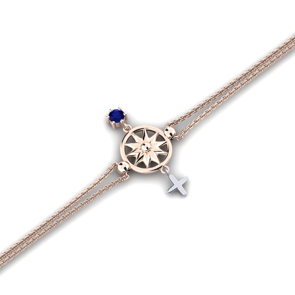 9ct Rose & White Gold Sapphire Women's Bracelet Writal