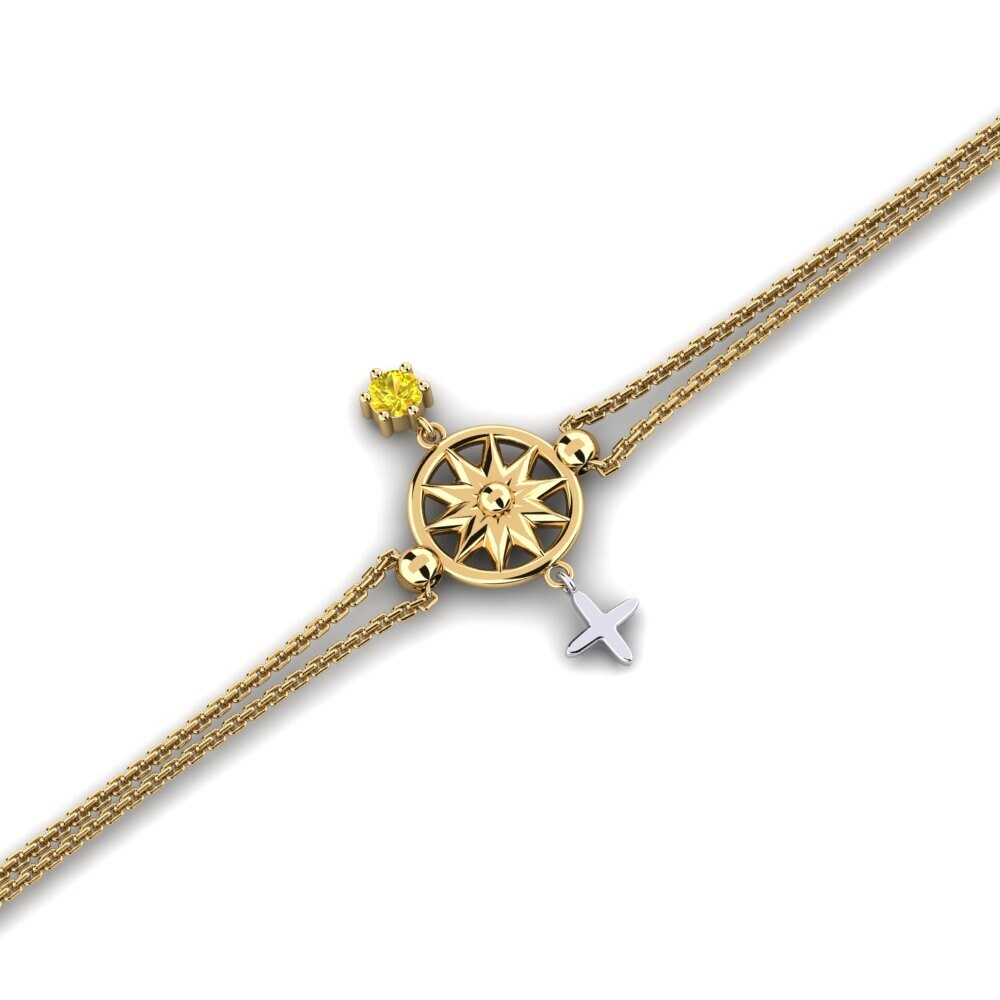 9ct Yellow & White Gold Yellow Sapphire Women's Bracelet Writal