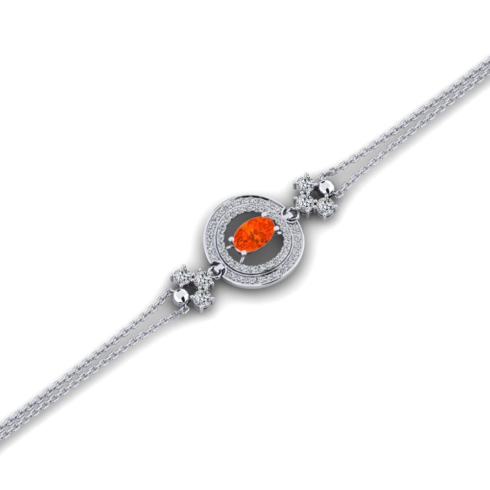 Oval Fire Opal Women's Bracelet Wujtoov