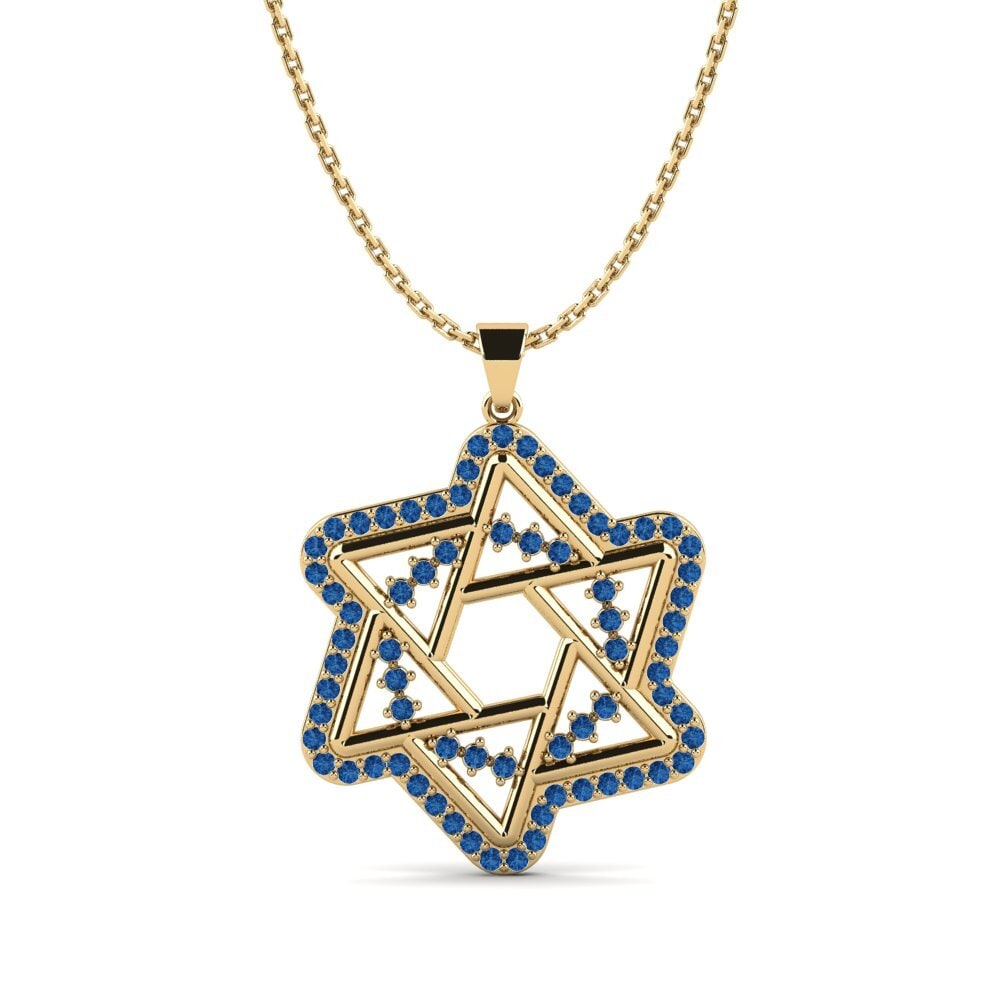 Zircônia azul escuro Pingente Feminino Wuldr