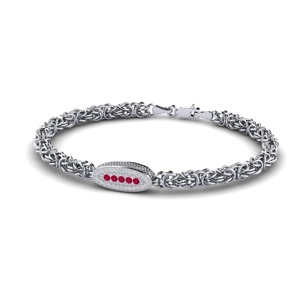 14ct White Gold Ruby Men's Bracelet Xander