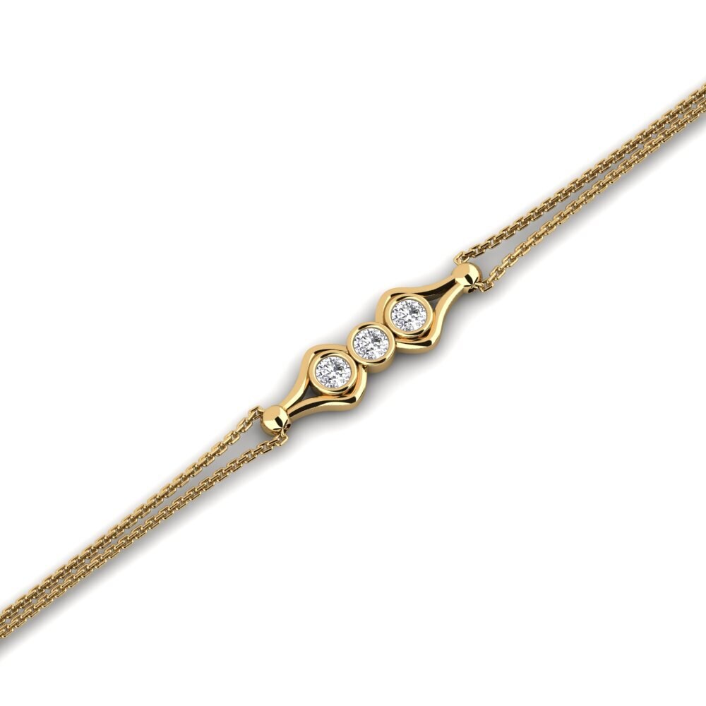 14K Yellow Gold Diamond Bracelet Xebec