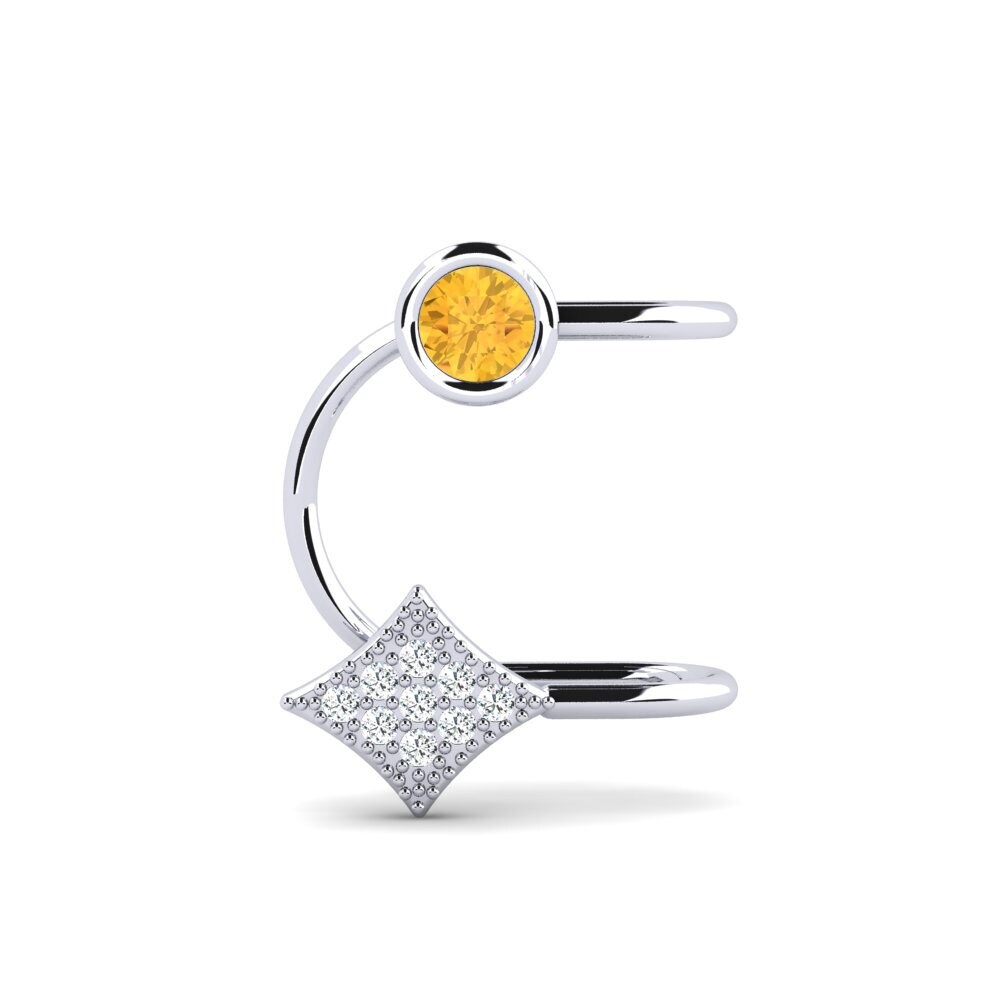 950 Platinum Citrine Women's Earring Xie