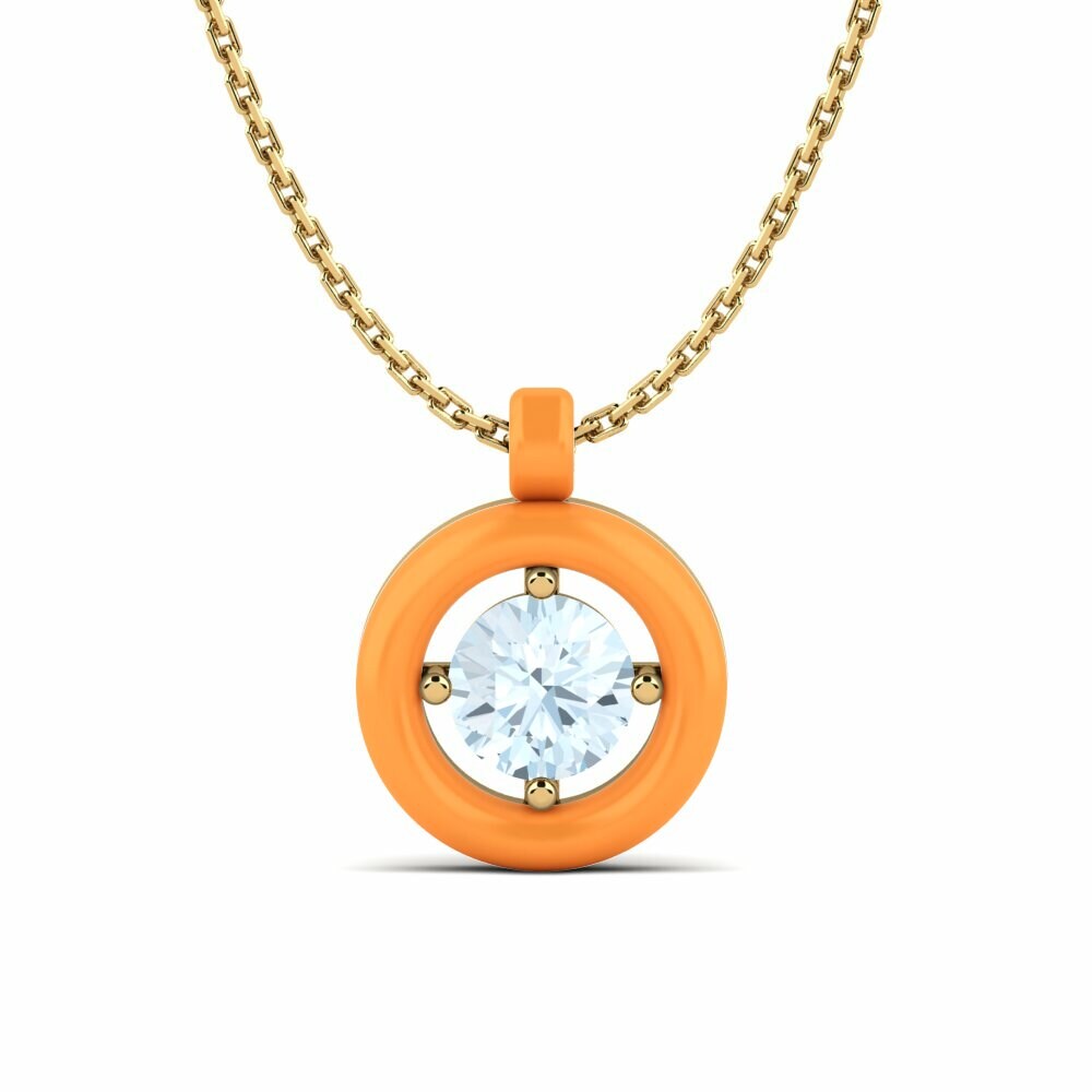 Dây chuyền Vàng 9K Đá Aquamarine Design Solitaire