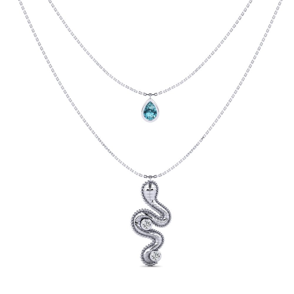 Blue Zircon Women's Necklace Xlit