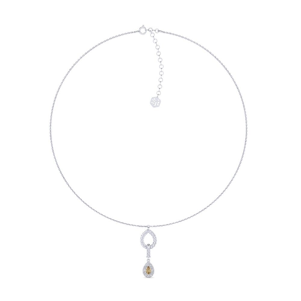 950 Platinum Brown Diamond Women's Choker Necklace Xorita
