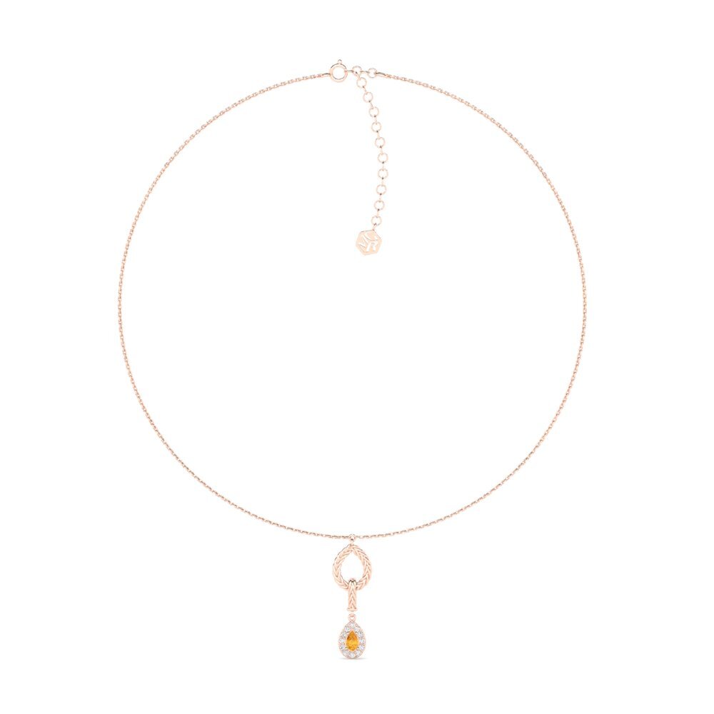 9ct Rose Gold Citrine Women's Choker Necklace Xorita