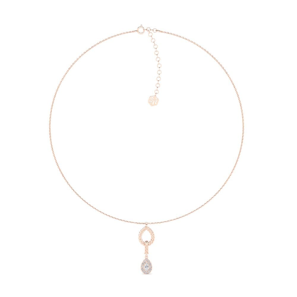 9ct Rose Gold Diamond Women's Choker Necklace Xorita