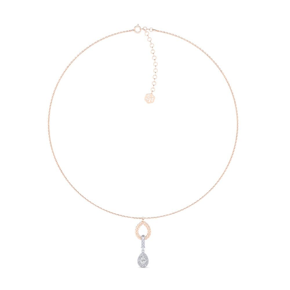 9ct Rose & White Gold Diamond Women's Choker Necklace Xorita