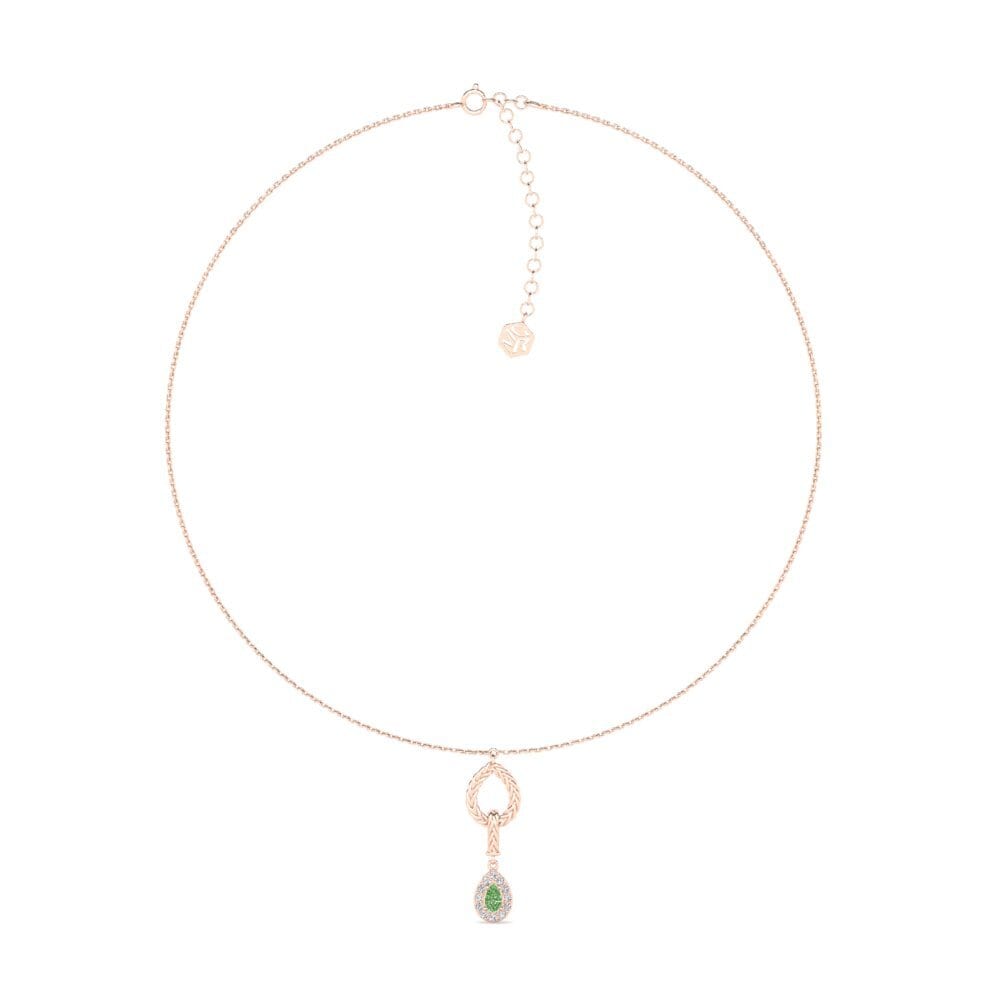 18ct Rose Gold Green Diamond Women's Choker Necklace Xorita