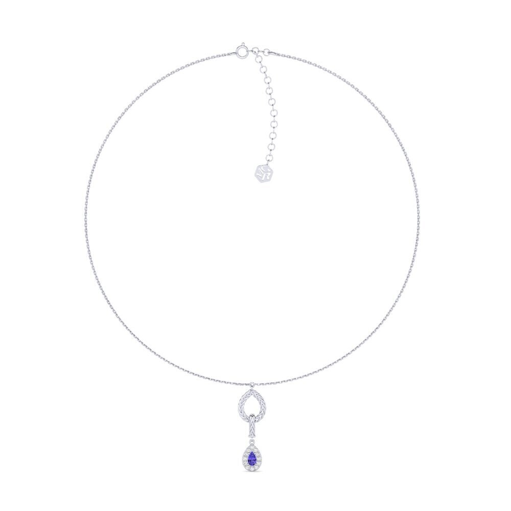 950 Platinum Tanzanite Women's Choker Necklace Xorita