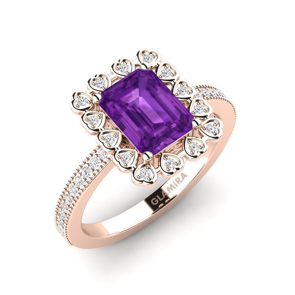 14k Rose Gold Amethyst Engagement Ring Xyster