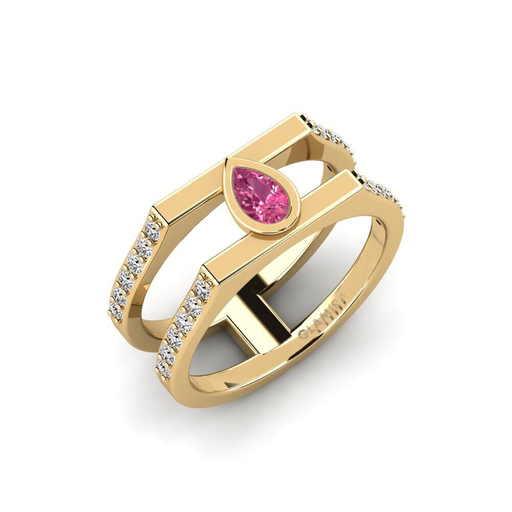 Pear Pink Tourmaline Engagement Ring Yadez