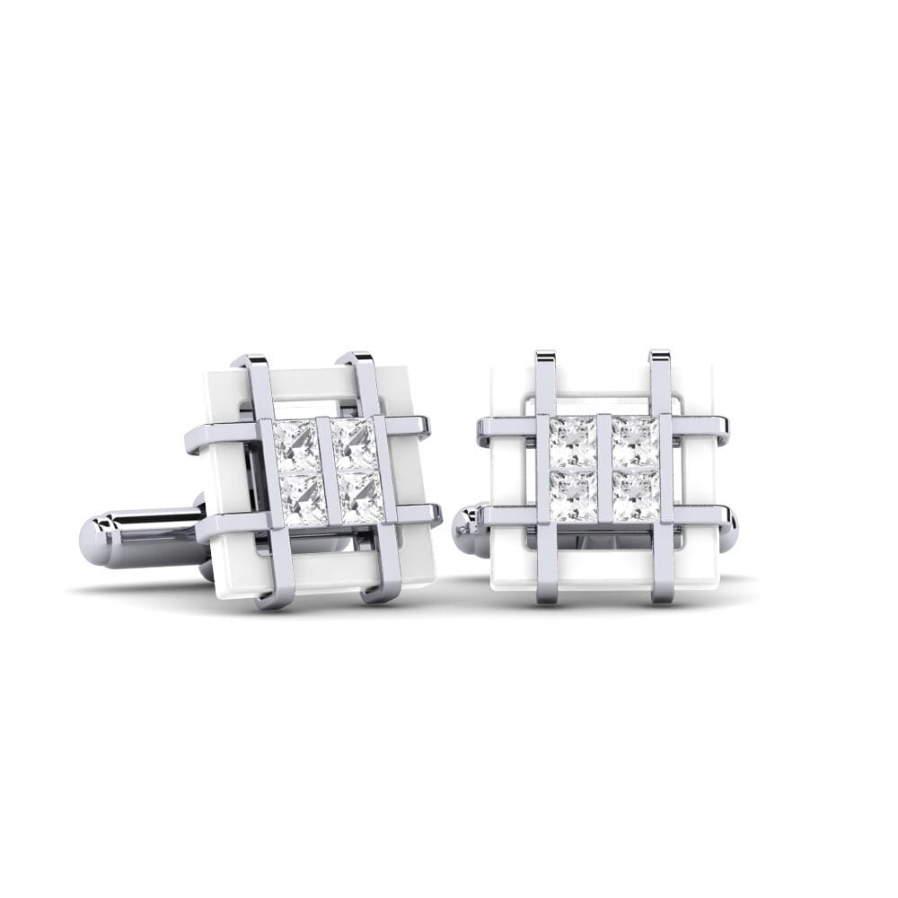 White sapphire Cufflink Yager