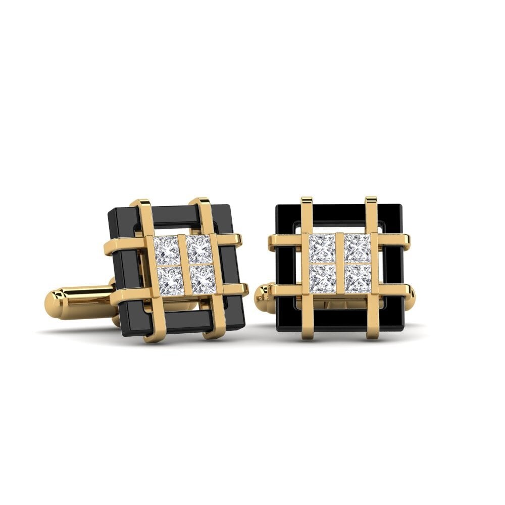 9ct Yellow Gold Lab Grown Diamond Cufflink Yager