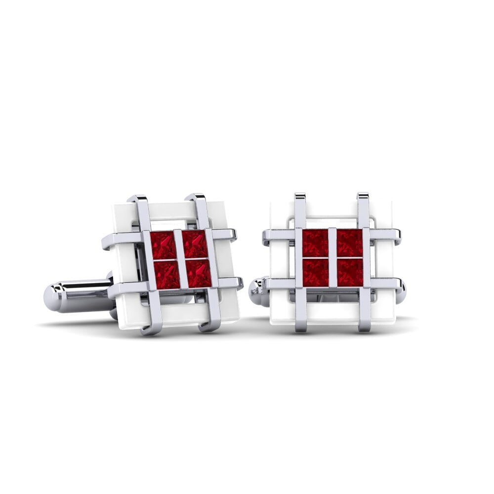 Red Zirconia Cufflink Yager