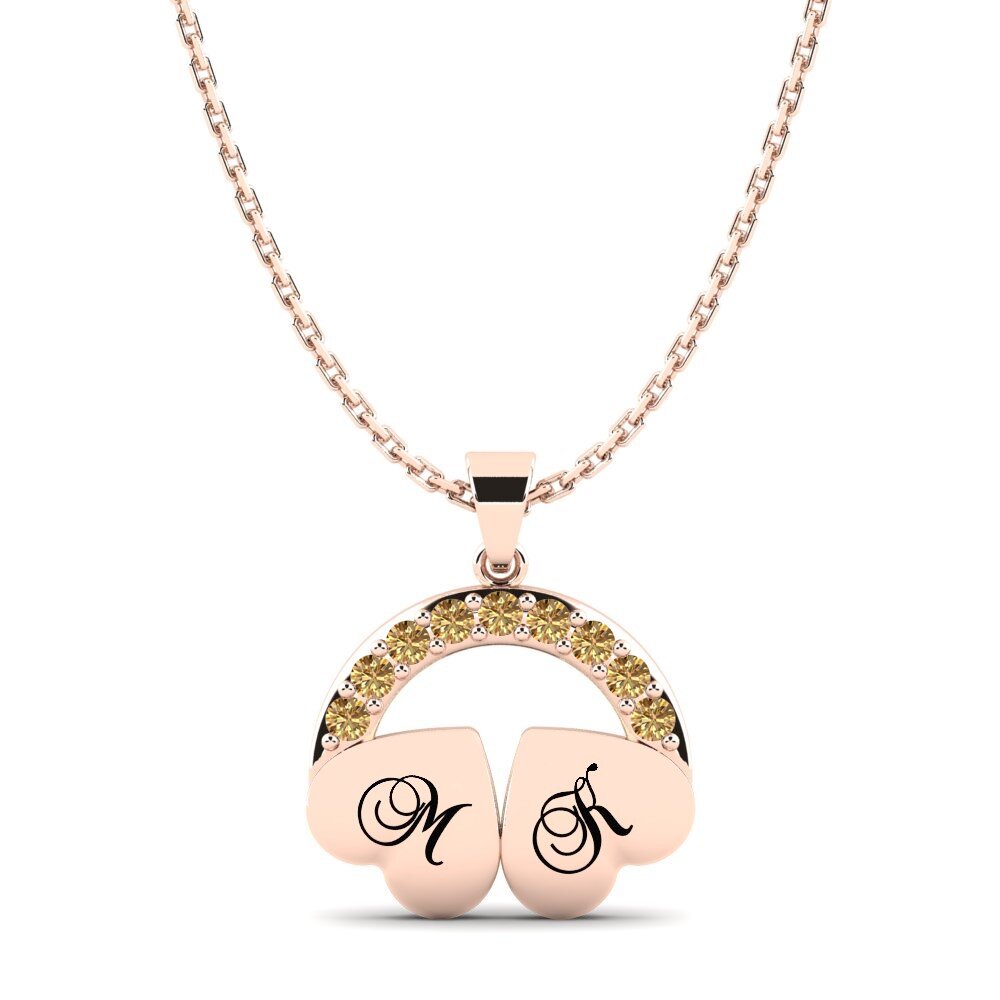 Rotgold 585 Brauner Diamant Damen anhänger Yahaira