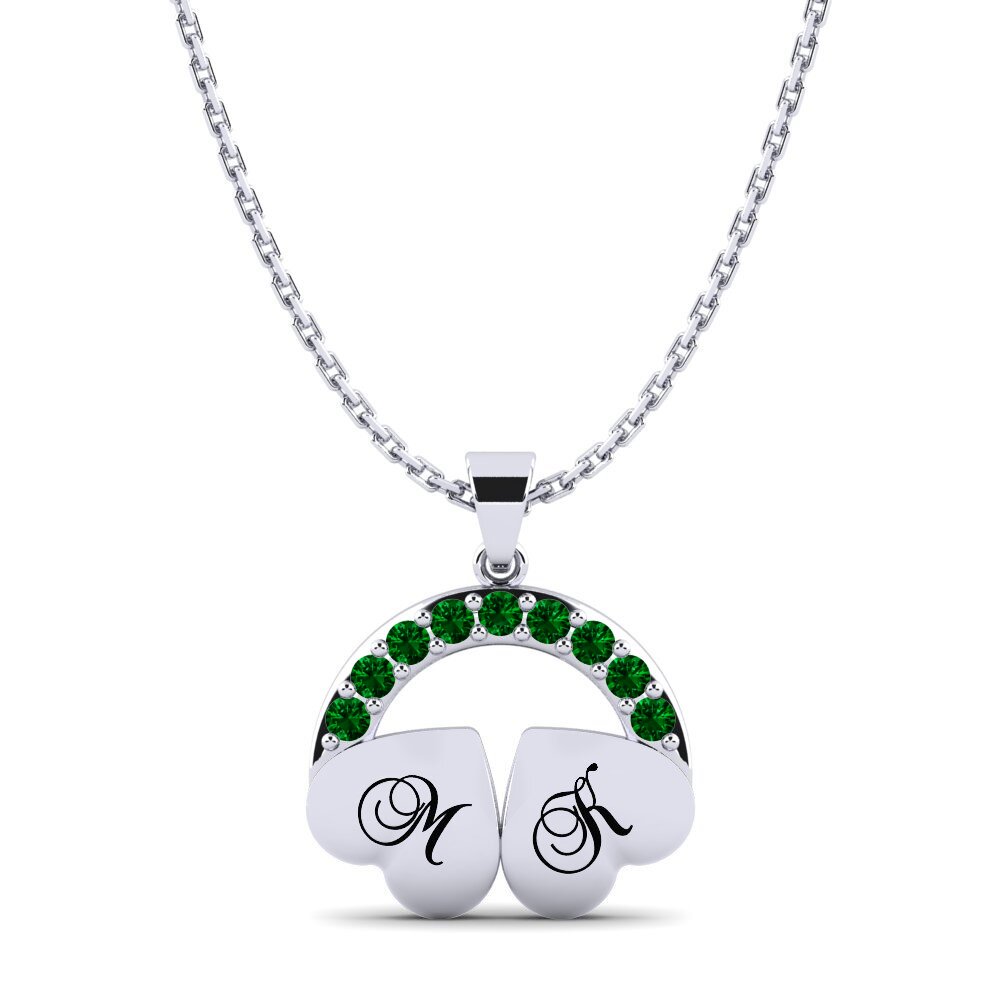 Plata 925 Circonita Verde Colgante de Mujer Yahaira