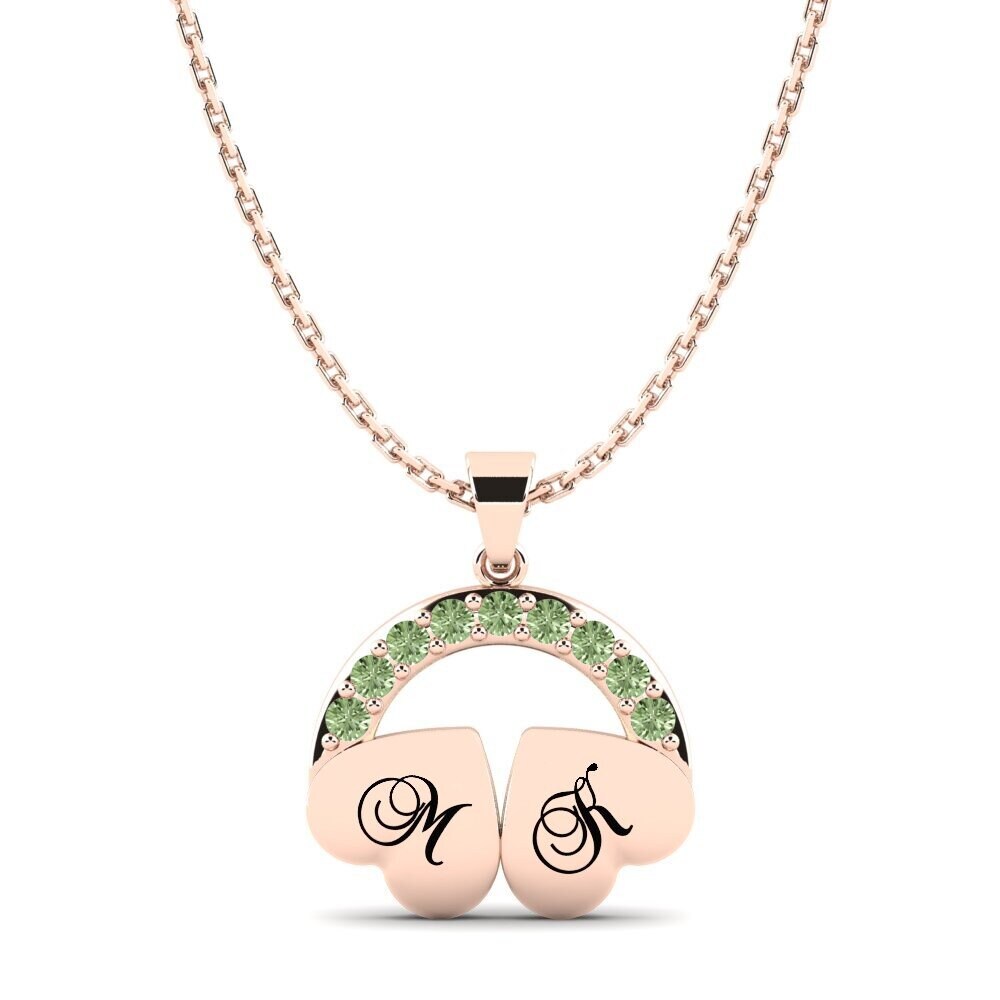 Rotgold 585 Grüner Diamant Damen anhänger Yahaira