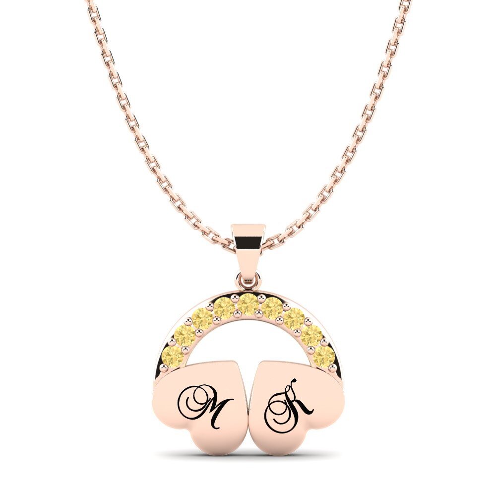 Rotgold 585 Gelber Diamant Damen anhänger Yahaira