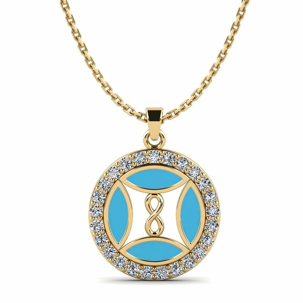 Vàng 18K Đá Zirconia Mặt dây chuyền nữ Yalpops