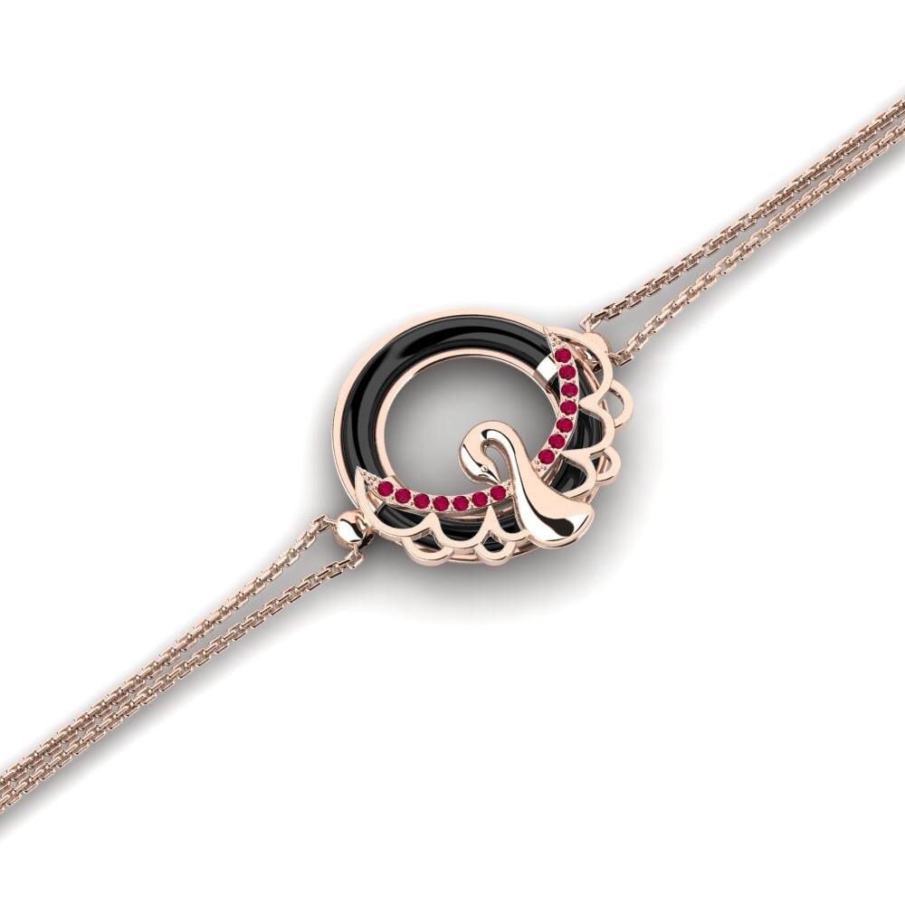 18k Oro Rosa Rubí Pulsera de Mujer Yama
