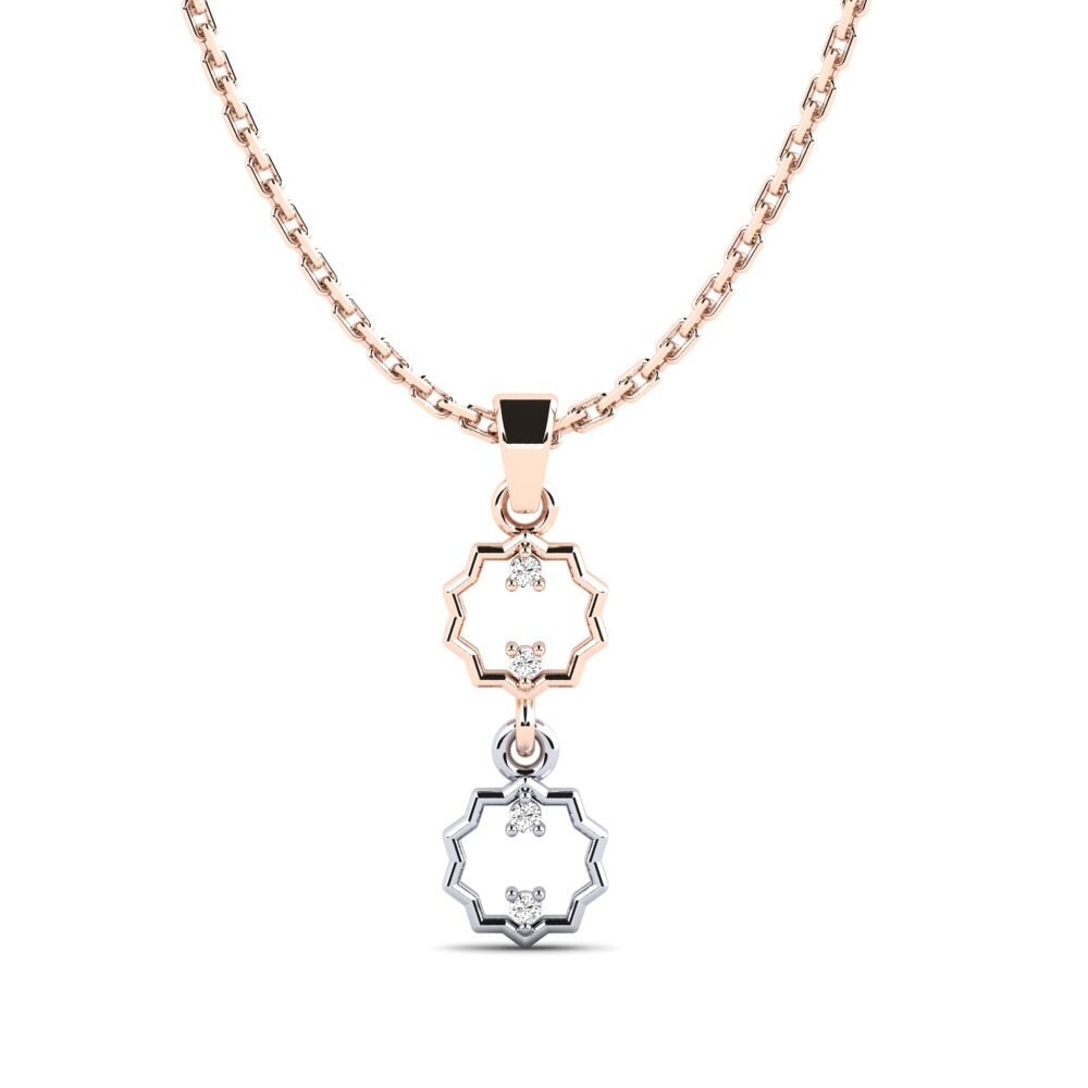 18k Oro Rosa & Blanco Moissanita Colgante de Mujer Yamas