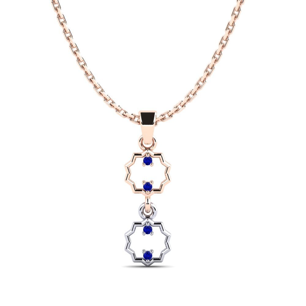 9k Oro Rosa & Blanco Zafiro Colgante de Mujer Yamas
