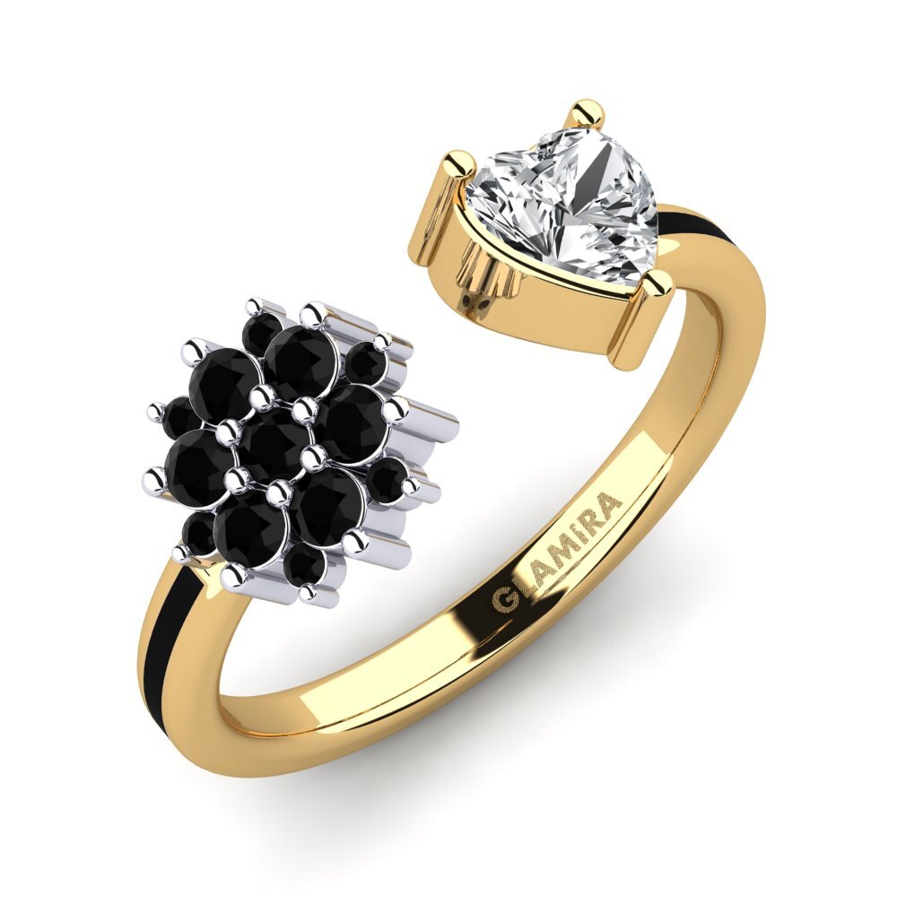 14ct Yellow / White Gold White Zircon Ring Yan