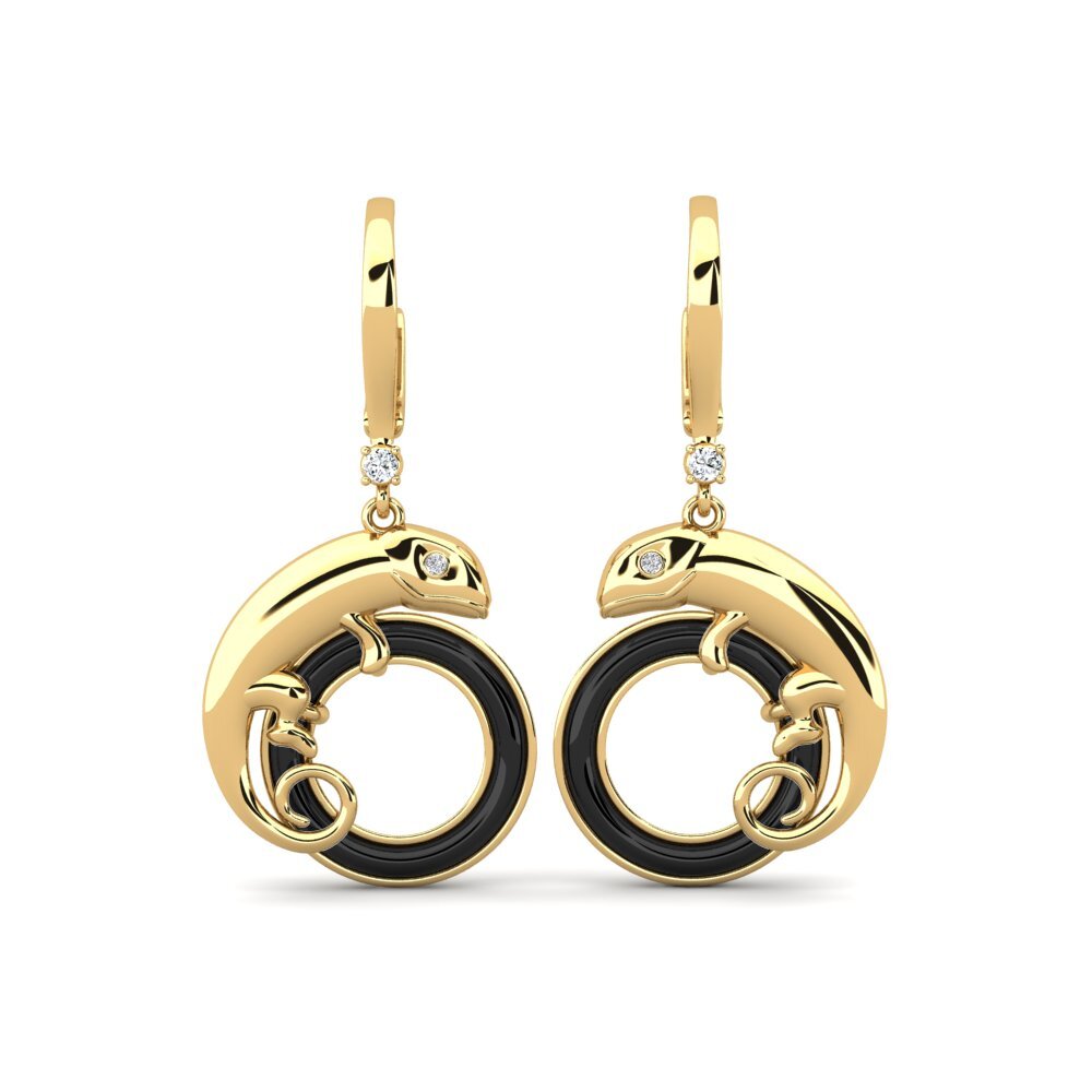 9ct Yellow Gold Zirconia Women's Earring Yandell