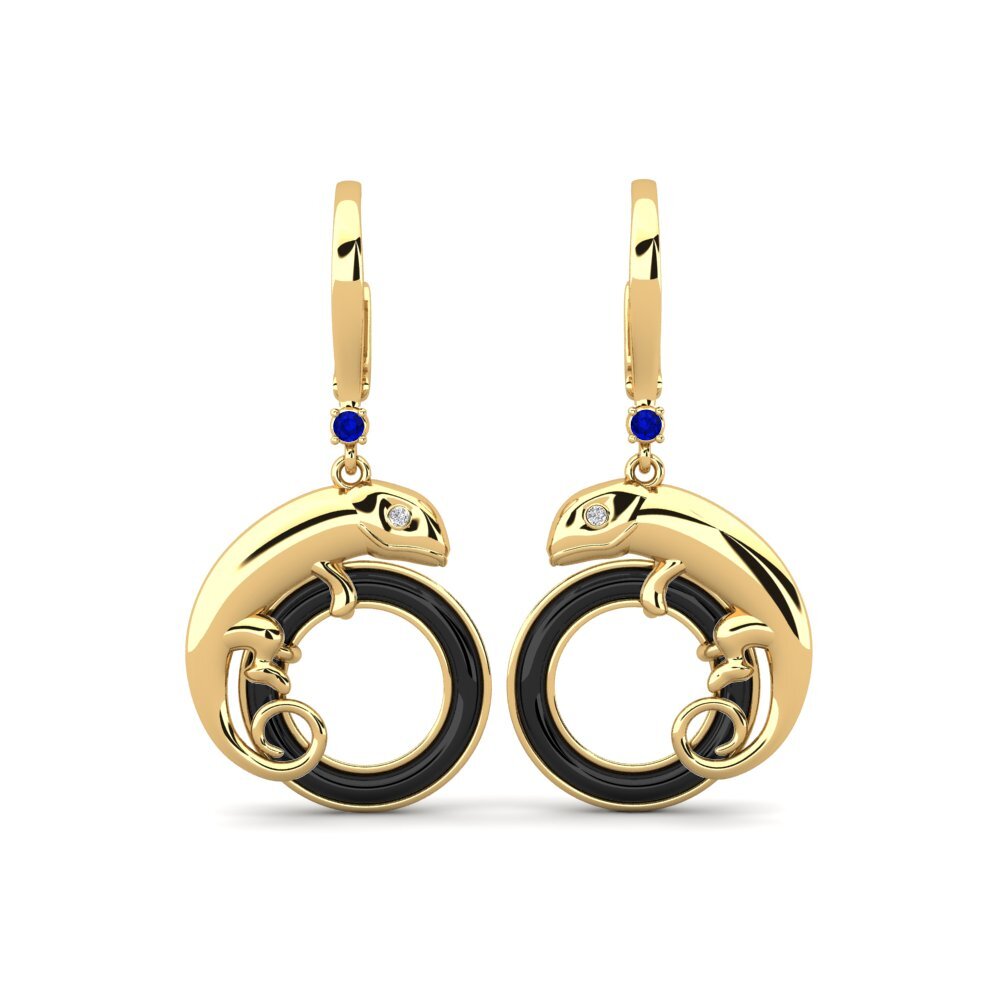 9ct Yellow Gold Sapphire Women's Earring Yandell