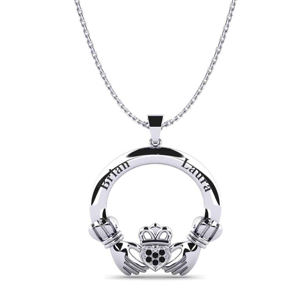 Weiß-Silber Schwarzer Onyx Damen anhänger Yanira