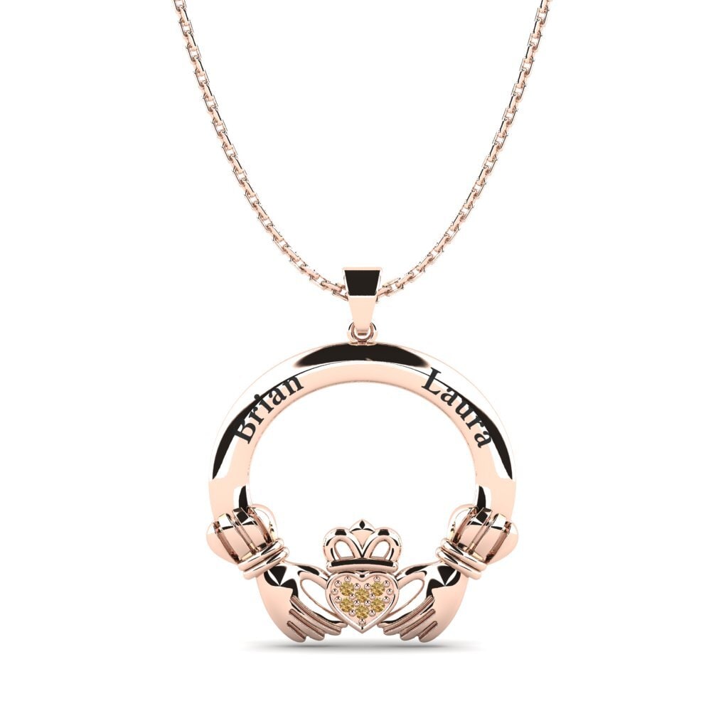 Rotgold 585 Brauner Diamant Damen anhänger Yanira