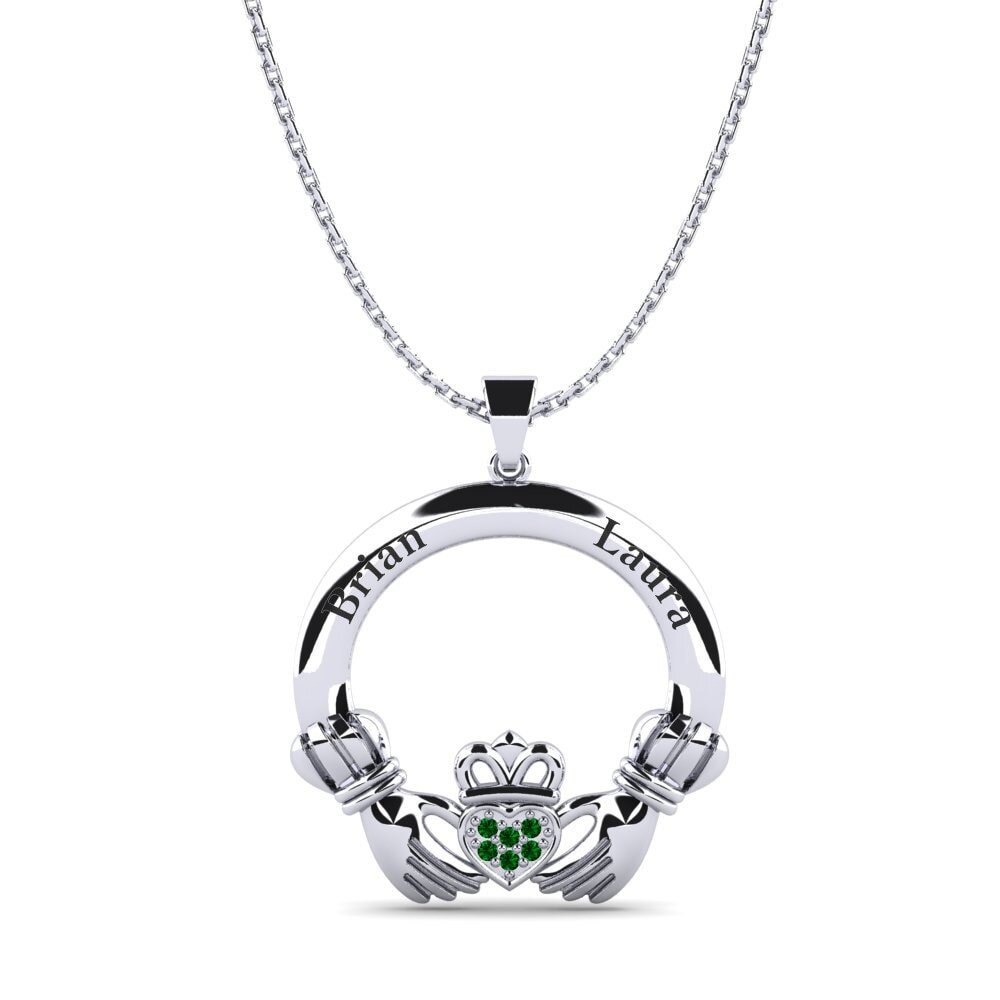 Plata 925 Circonita Verde Colgante de Mujer Yanira