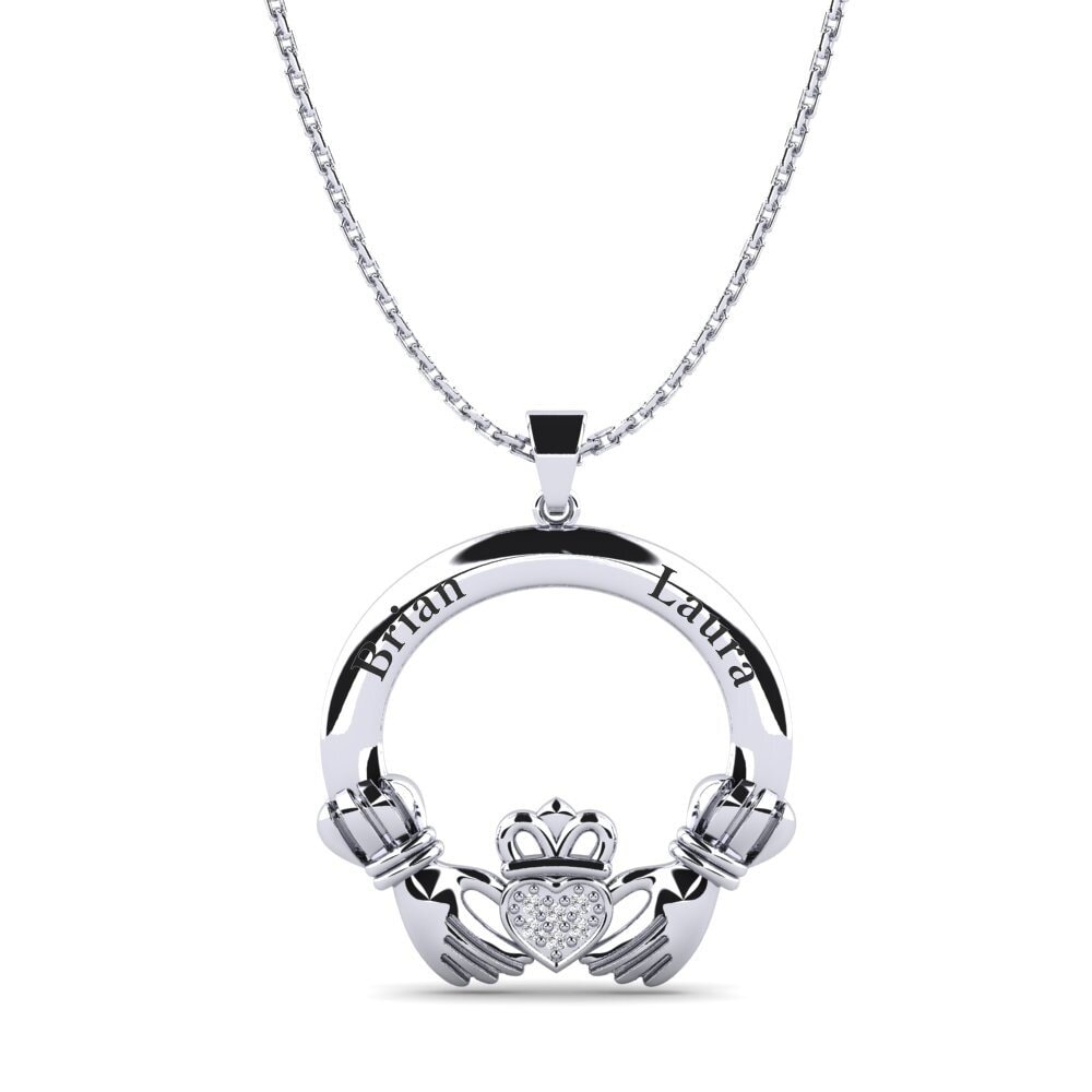Weiß-Silber Labor-gezüchteter Diamant Damen anhänger Yanira