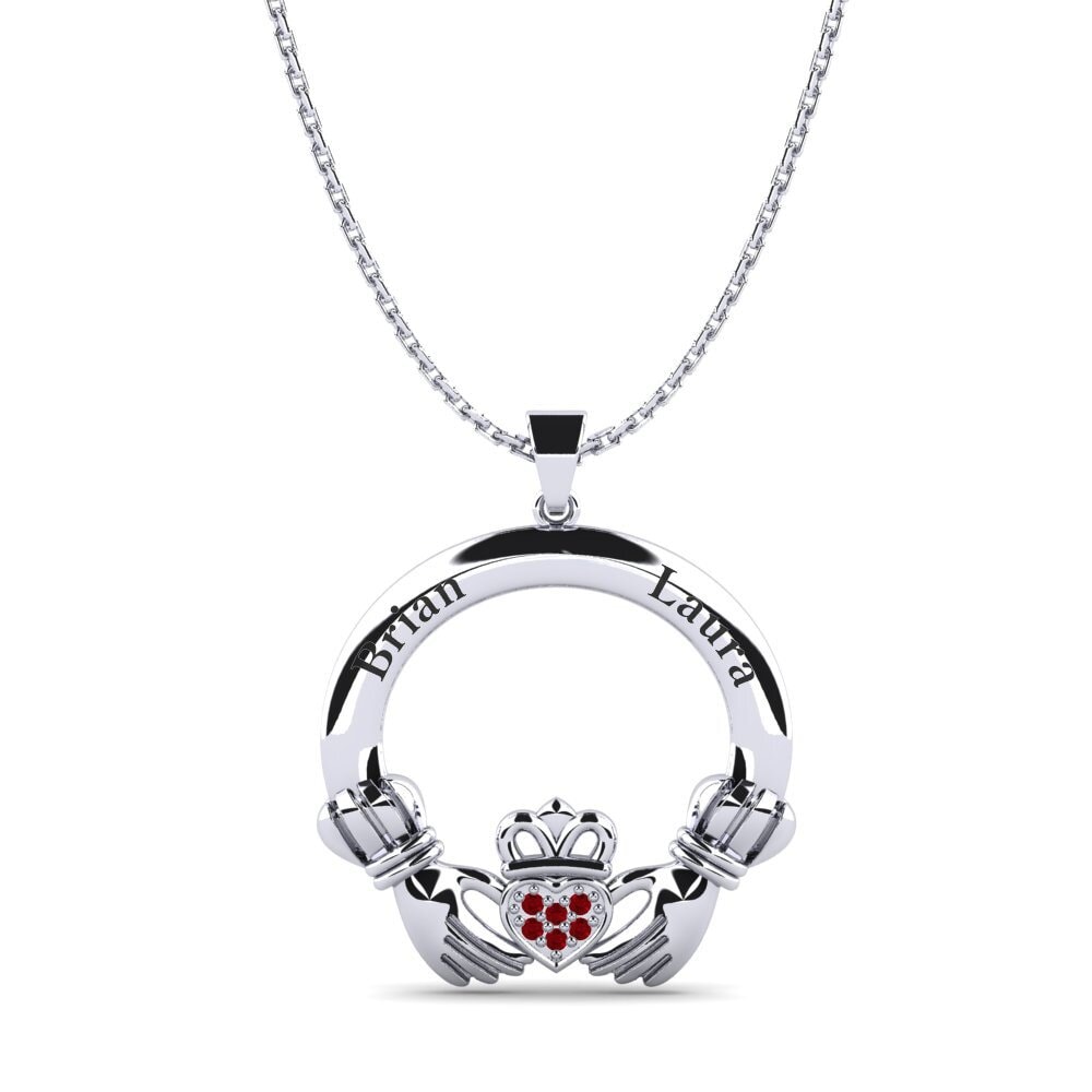 Weiß-Silber Roter Zirkonia Damen anhänger Yanira
