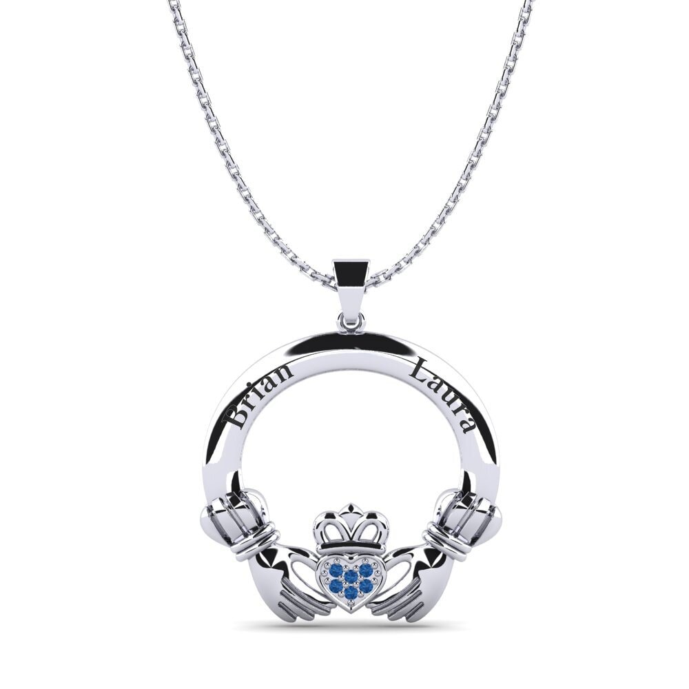 Weiß-Silber Dunkelblauer Zirkonia Damen anhänger Yanira