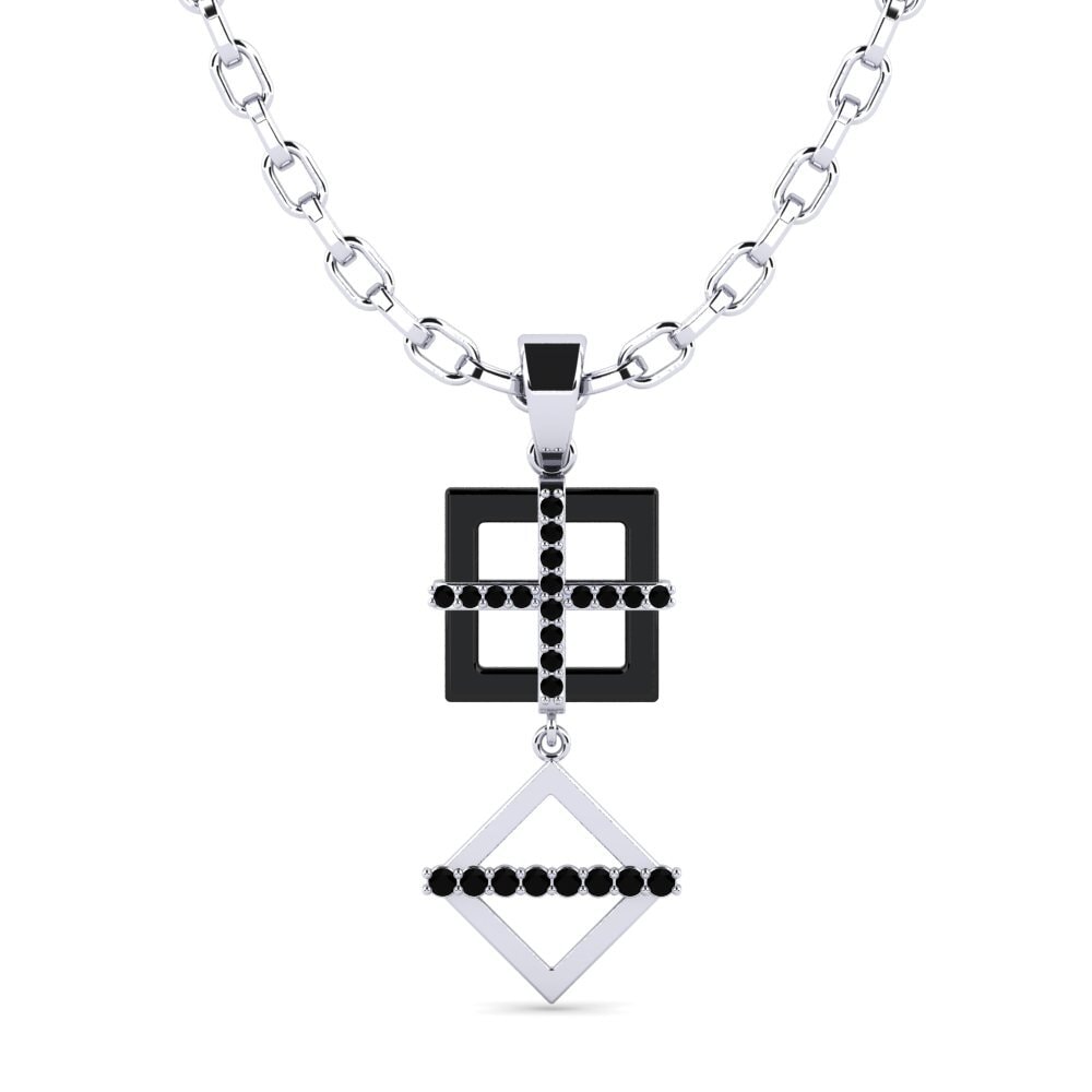 950 Platinum Black Sapphire Men's Pendant Yank