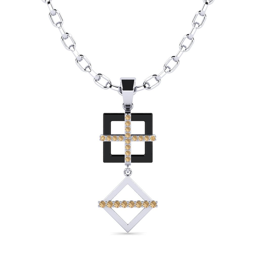 950 Palladium Brown Diamond Men's Pendant Yank