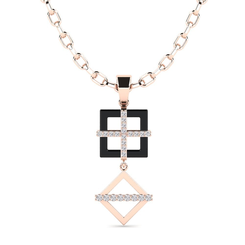 9k Oro Rosa Diamante Colgante para hombre Yank