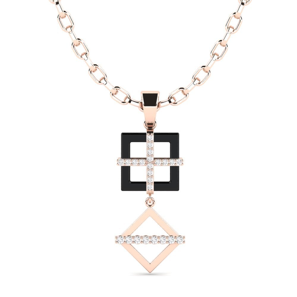 14ct Rose Gold White sapphire Men's Pendant Yank