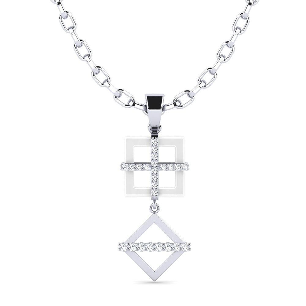 14ct White Gold Men's Pendant Yank