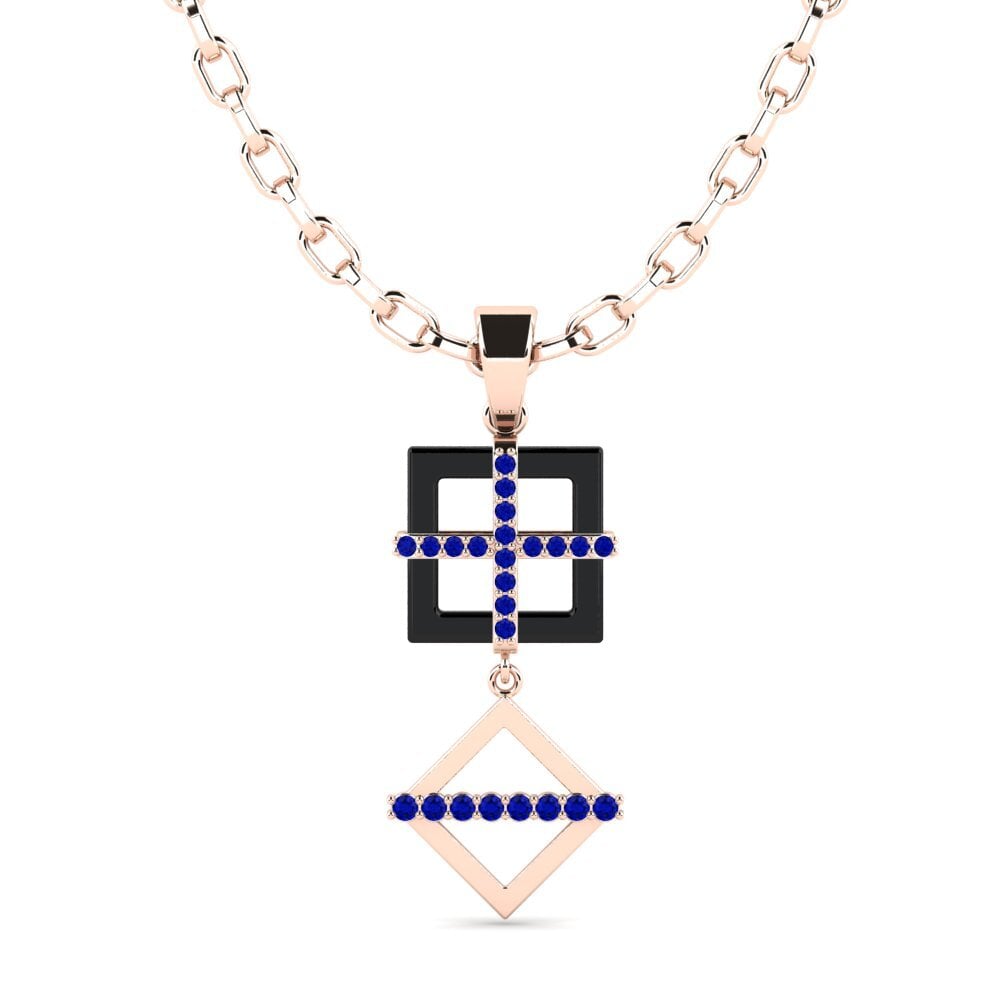 9k Oro Rosa Zafiro Colgante para hombre Yank