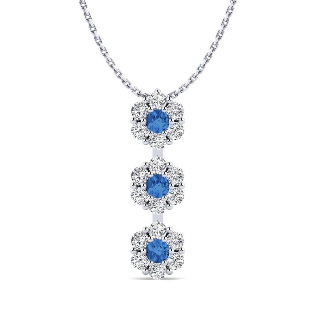 Circonita Azul Oscuro Colgante de Mujer Yanmega