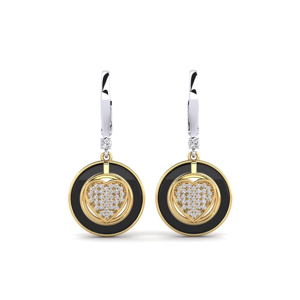18ct Yellow & White Gold Lab Grown Diamond Women's Earring Yasuko