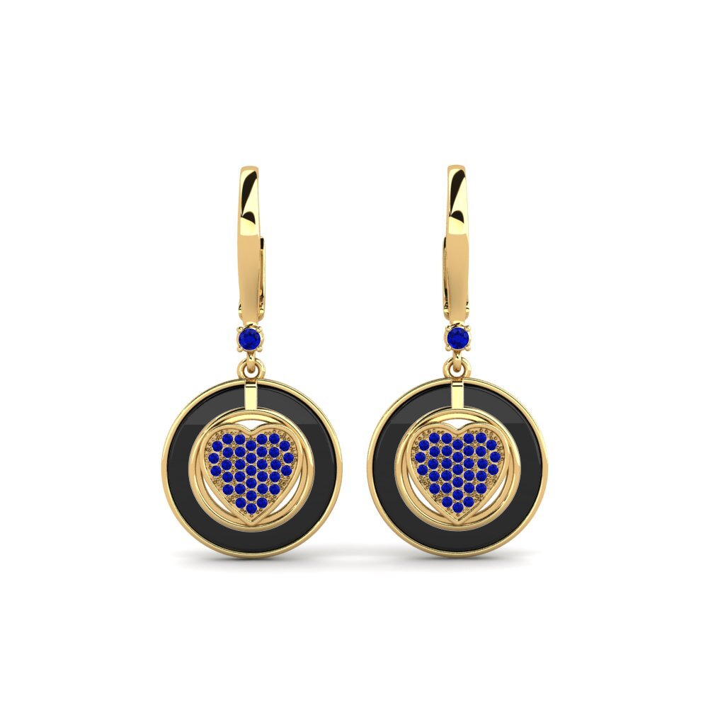 9ct Yellow Gold Sapphire Women's Earring Yasuko