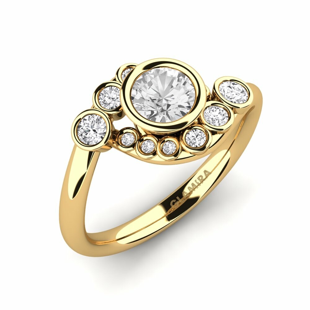 White sapphire Engagement Ring Yeast