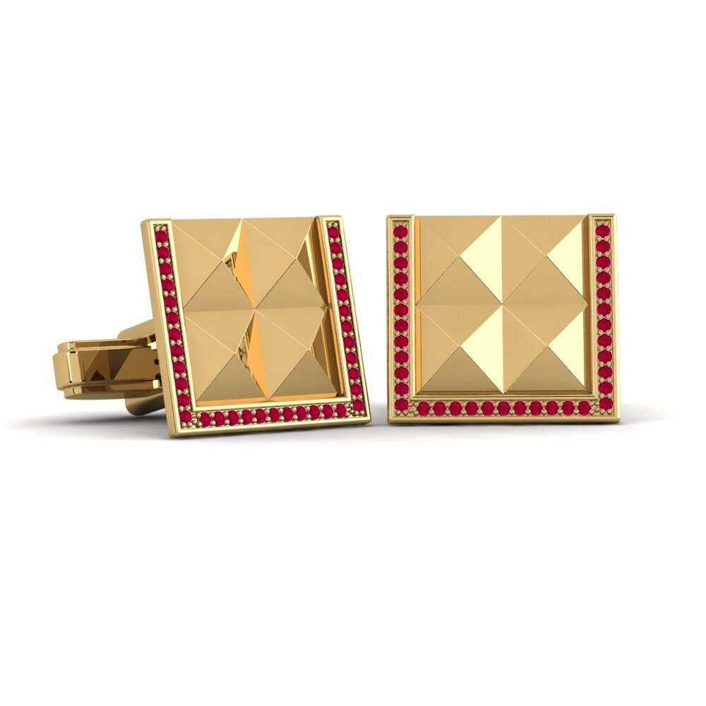 750 Gult Guld Rubin Manchetknap Yechiel
