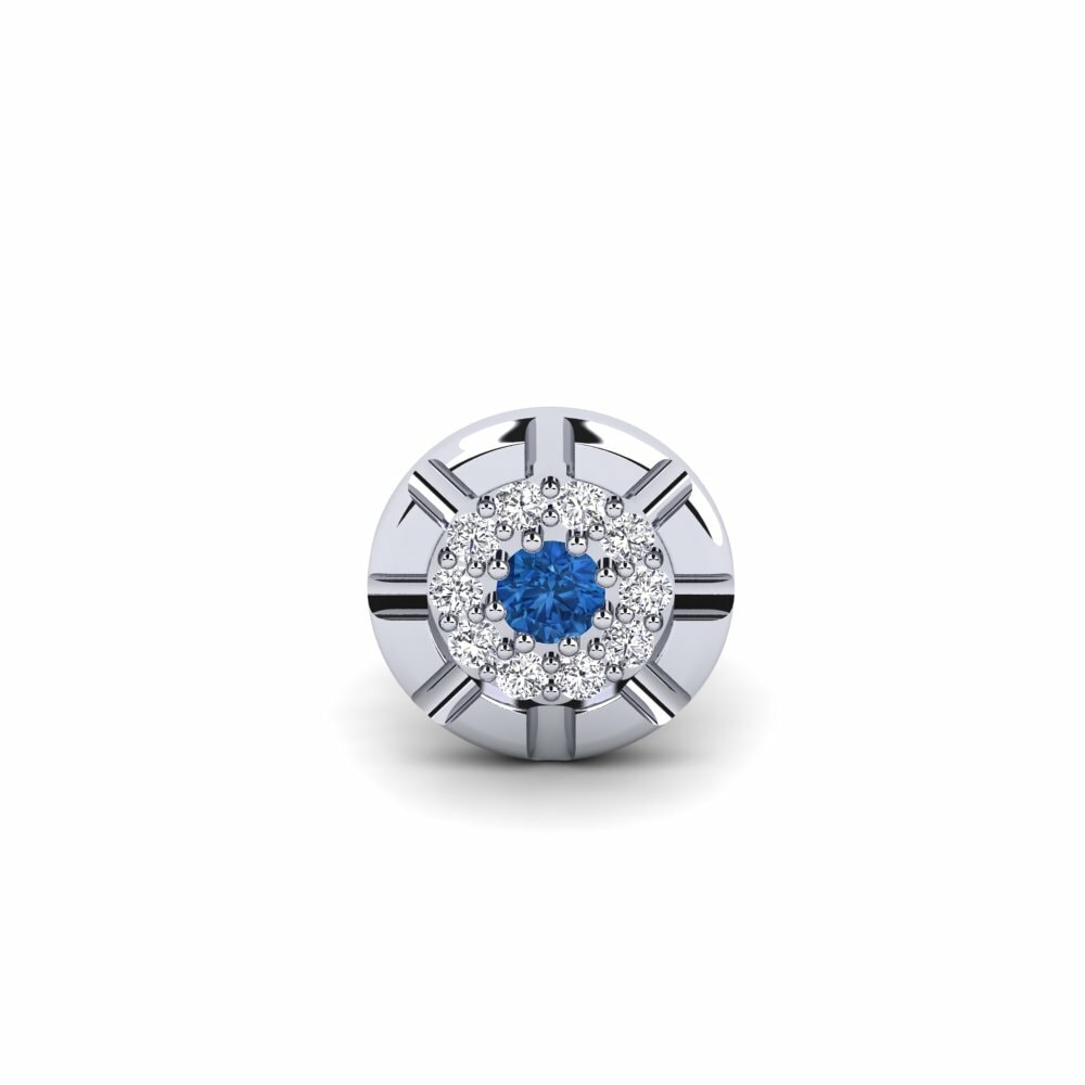 Zircone Blu Scuro Orecchino da uomo Yehudit