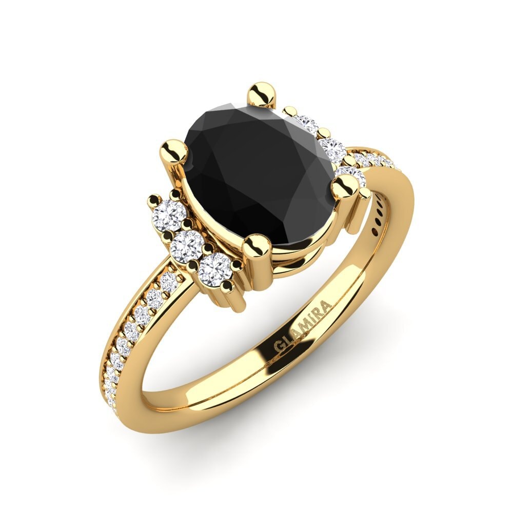 Oval Black Diamond Engagement Ring Yelita